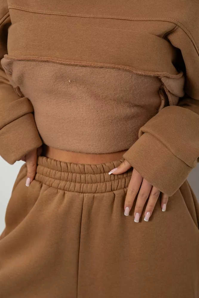 Купить Спортивный костюм женский на флисе, цвет коричневый, 247R2016 - Фото №6