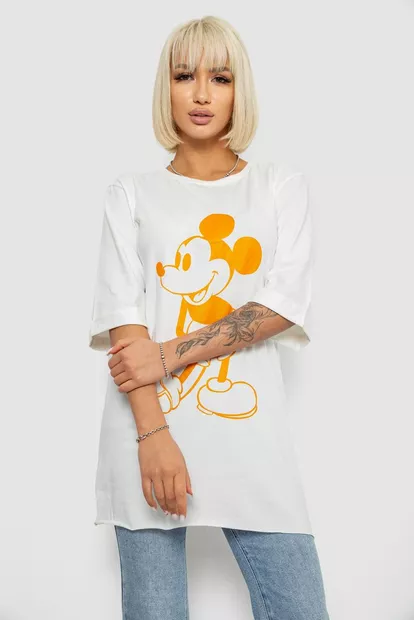 Футболка женская с принтом, цвет молочный, 244R1023