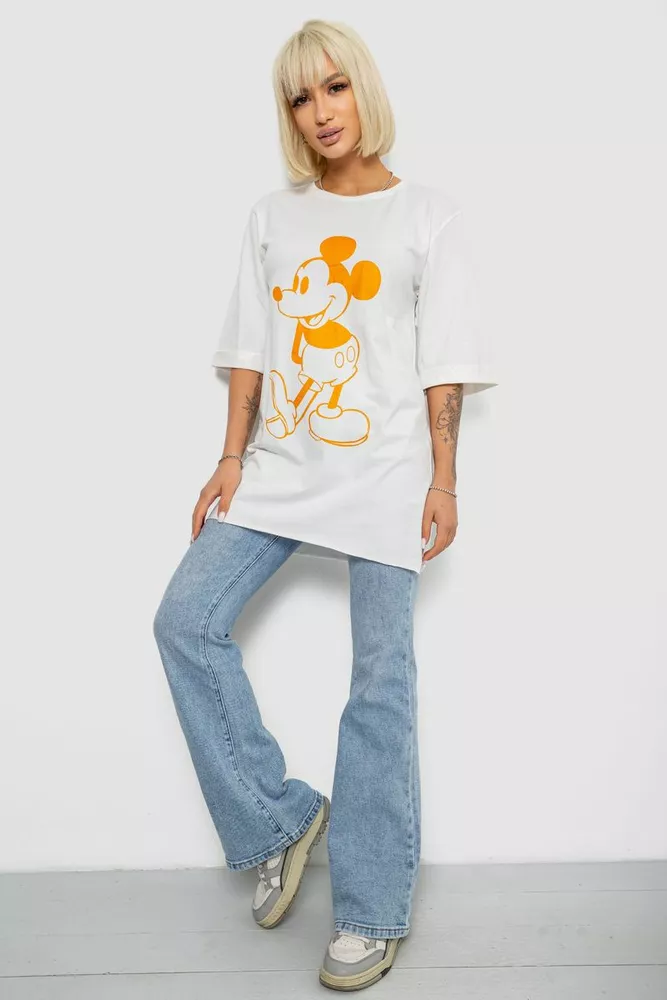 Купить Футболка женская с принтом, цвет молочный, 244R1023 - Фото №2