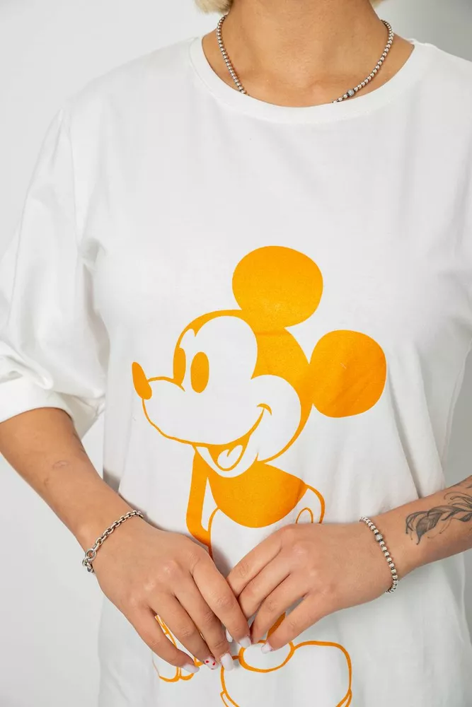 Купить Футболка женская с принтом, цвет молочный, 244R1023 - Фото №5