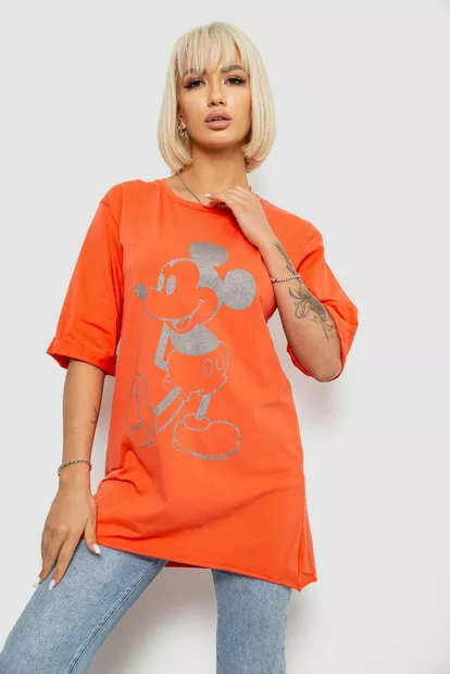 Футболка жіноча з принтом, колір помаранчевий, 244R1023