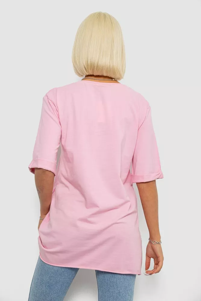 Купити Футболка жіноча з принтом, колір рожевий, 244R1023 - Фото №4