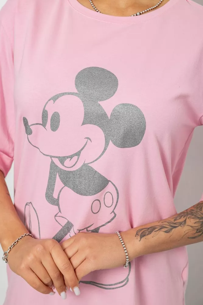 Купити Футболка жіноча з принтом, колір рожевий, 244R1023 - Фото №5