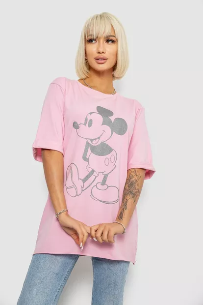 Футболка жіноча з принтом, колір рожевий, 244R1023