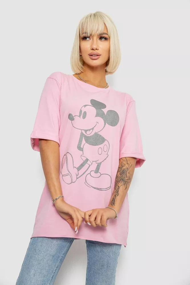 Купити Футболка жіноча з принтом, колір рожевий, 244R1023 - Фото №1