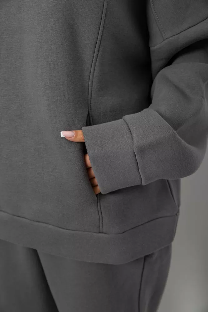 Купить Спортивный костюм женский на флисе, цвет серый, 247R2016 - Фото №5