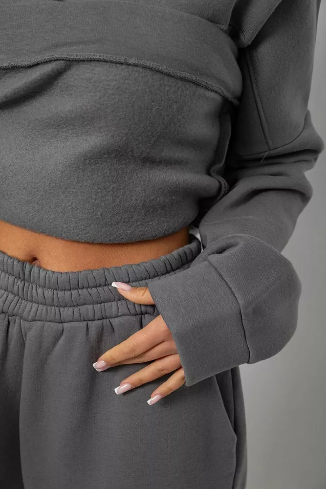 Купить Спортивный костюм женский на флисе, цвет серый, 247R2016 - Фото №6