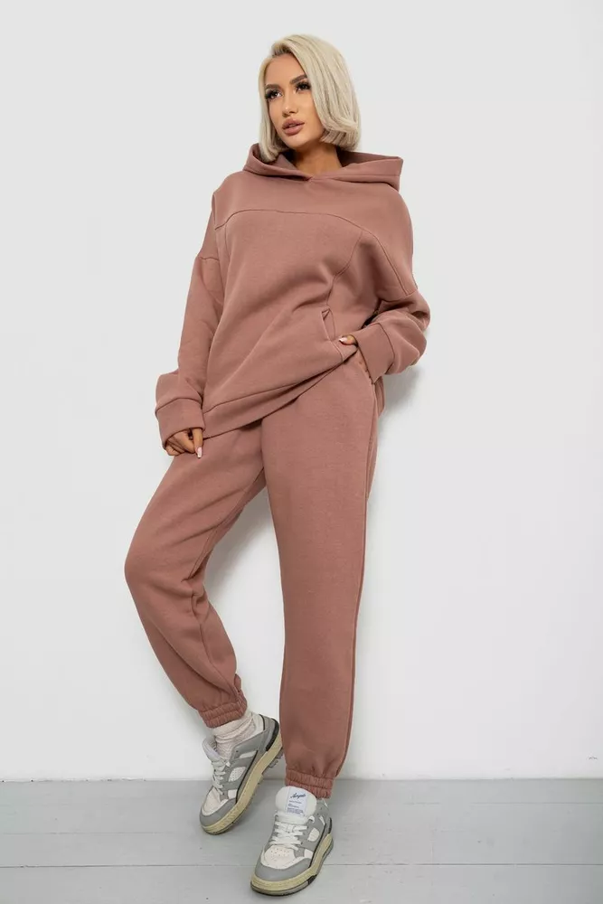 Купить Спортивный костюм женский на флисе, цвет мокко, 247R2016 - Фото №3