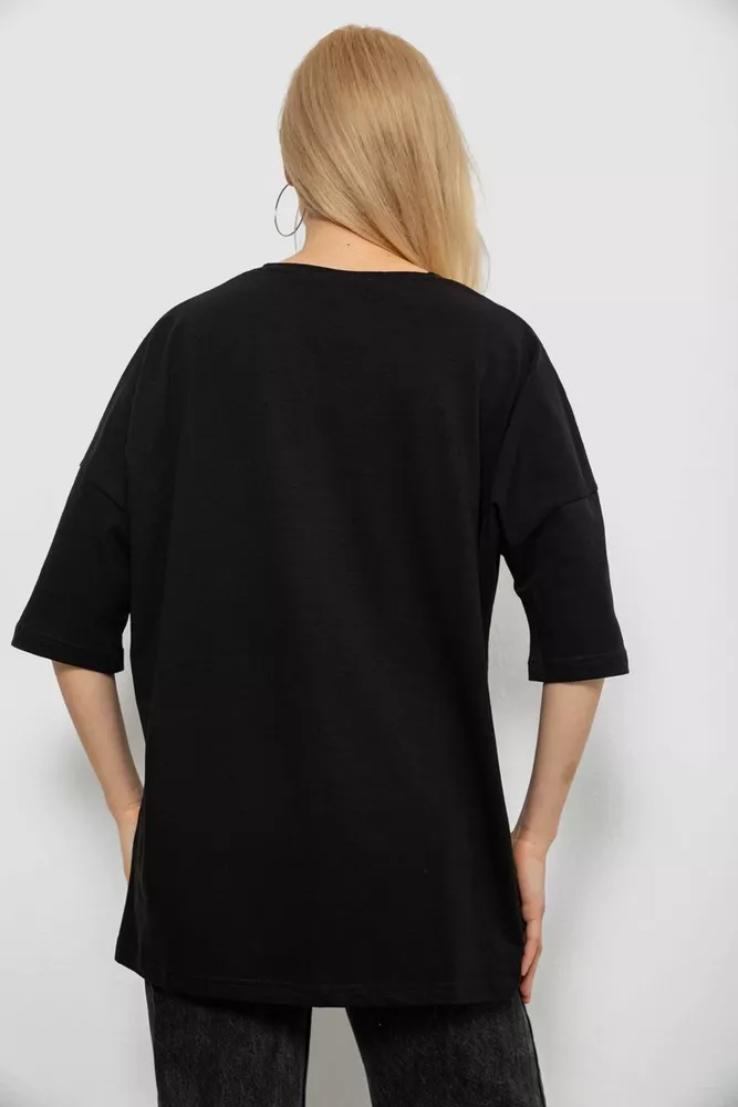 Купить Футболка женская с принтом, цвет черно-бежевый, 244R3008-1 - Фото №4