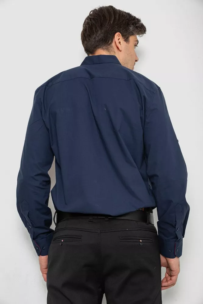 Купить Рубашка мужская  классическая, цвет темно-синий, 186R7114-5 - Фото №4