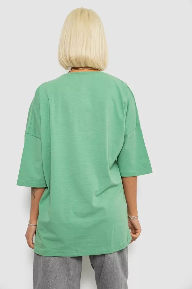 Купити Футболка жіноча з принтом, колір оливковий, 244R3008-1 - Фото №4