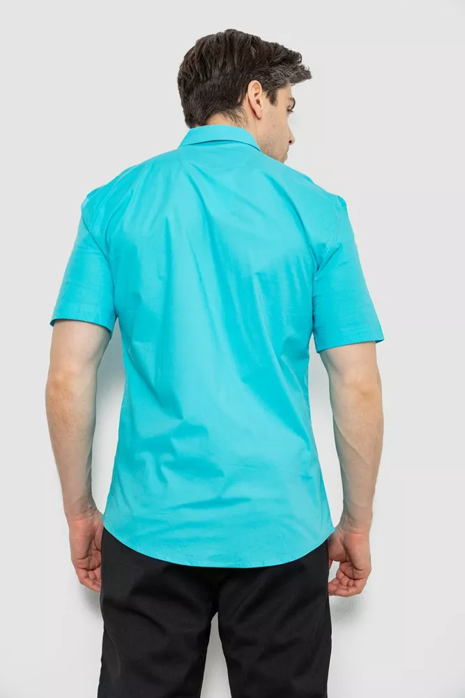 Купити Сорочка чоловіча однотонна, колір бірюзовий, 214R7003-5 - Фото №4