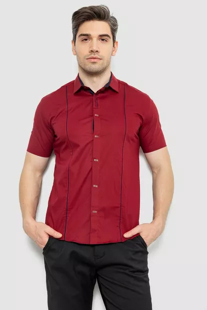 Сорочка чоловіча однотонна, колір бордовий, 214R7003-5