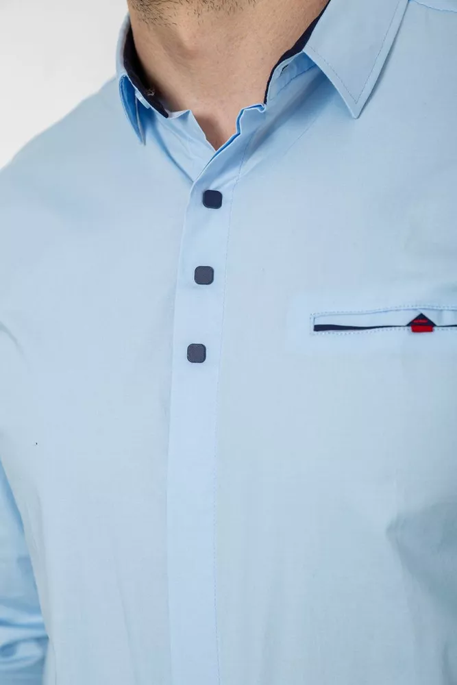 Купить Рубашка мужская  классическая, цвет голубой, 186R7114-5 - Фото №5