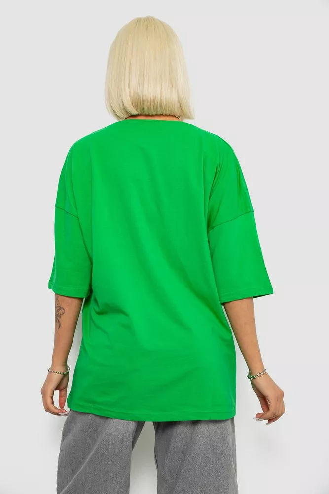Купить Футболка женская с принтом, цвет зеленый, 244R3008-1 - Фото №4