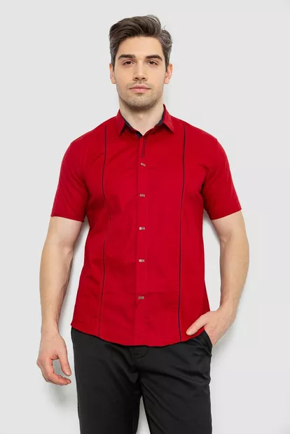 Сорочка чоловіча однотонна, колір червоний, 214R7003-5