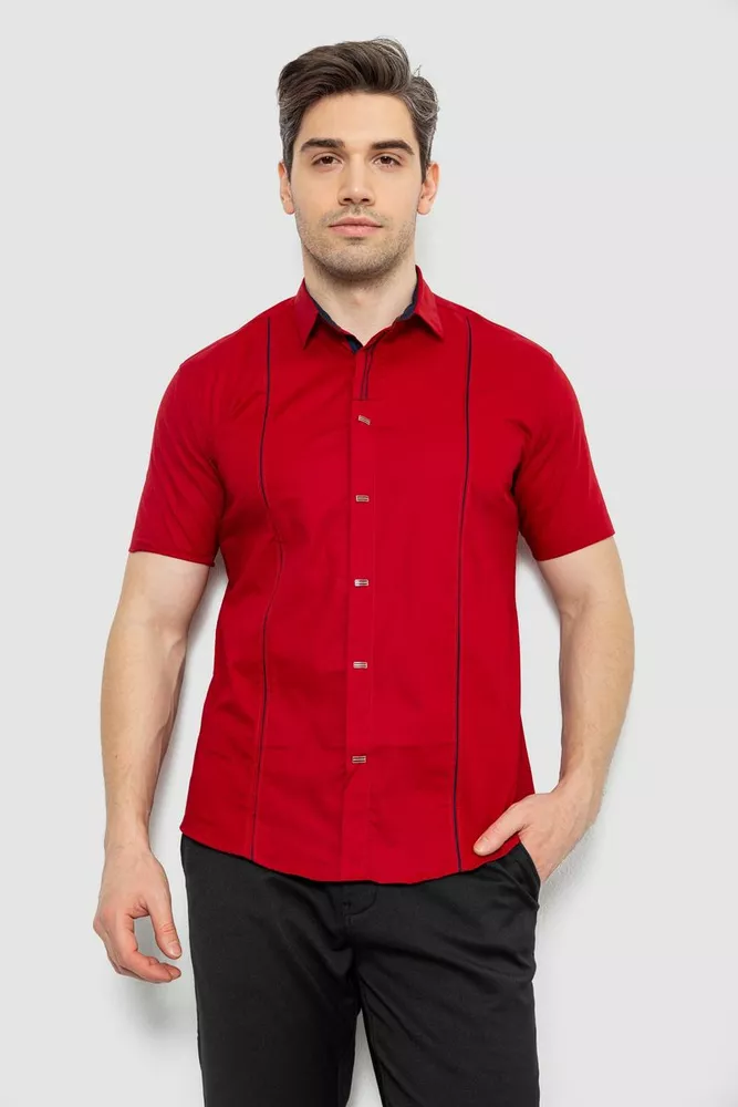 Купити Сорочка чоловіча однотонна, колір червоний, 214R7003-5 - Фото №1