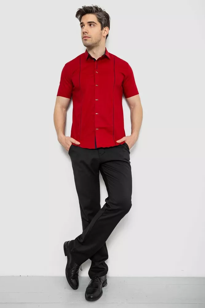 Купити Сорочка чоловіча однотонна, колір червоний, 214R7003-5 - Фото №2