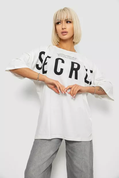 Футболка женская с принтом, цвет молочный, 244R3008-1