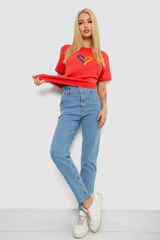 Купити Футболка жіноча з принтом, колір кораловий, 238R330 оптом - Фото №2