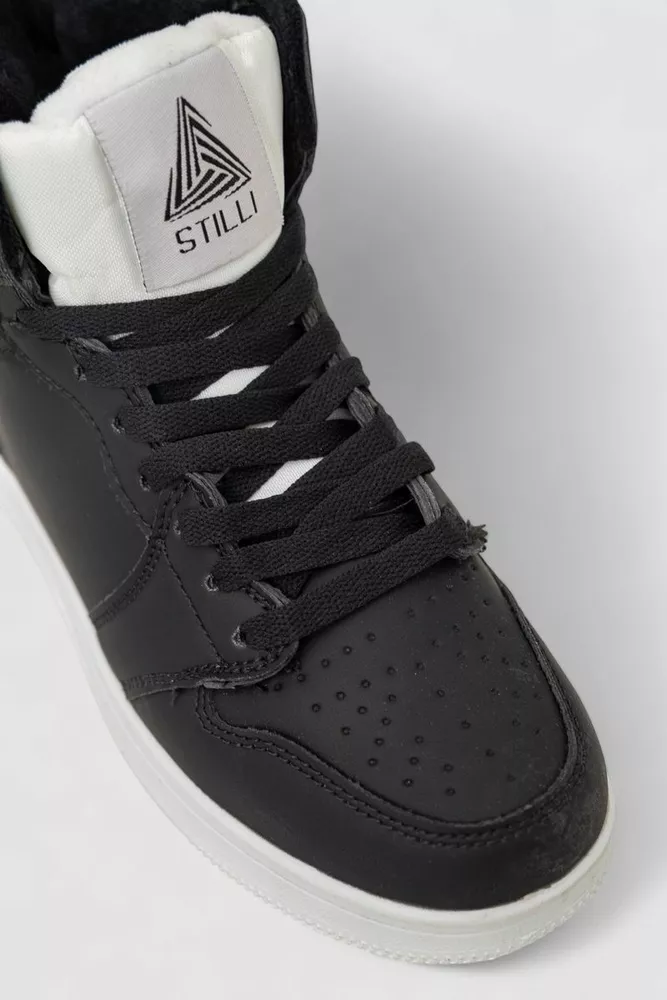 Купить Кроссовки женские зимние на меху, цвет черно-белый, 248RH1030 - Фото №2