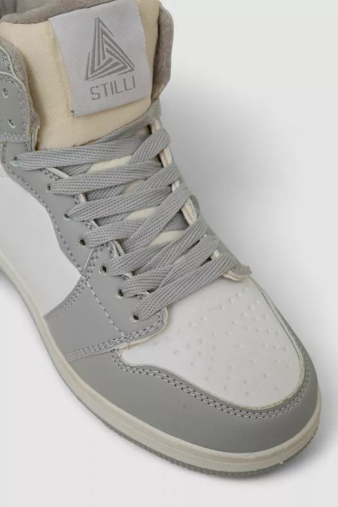 Купить Кроссовки женские зимние на меху, цвет бело-серый, 248RH1030 - Фото №2