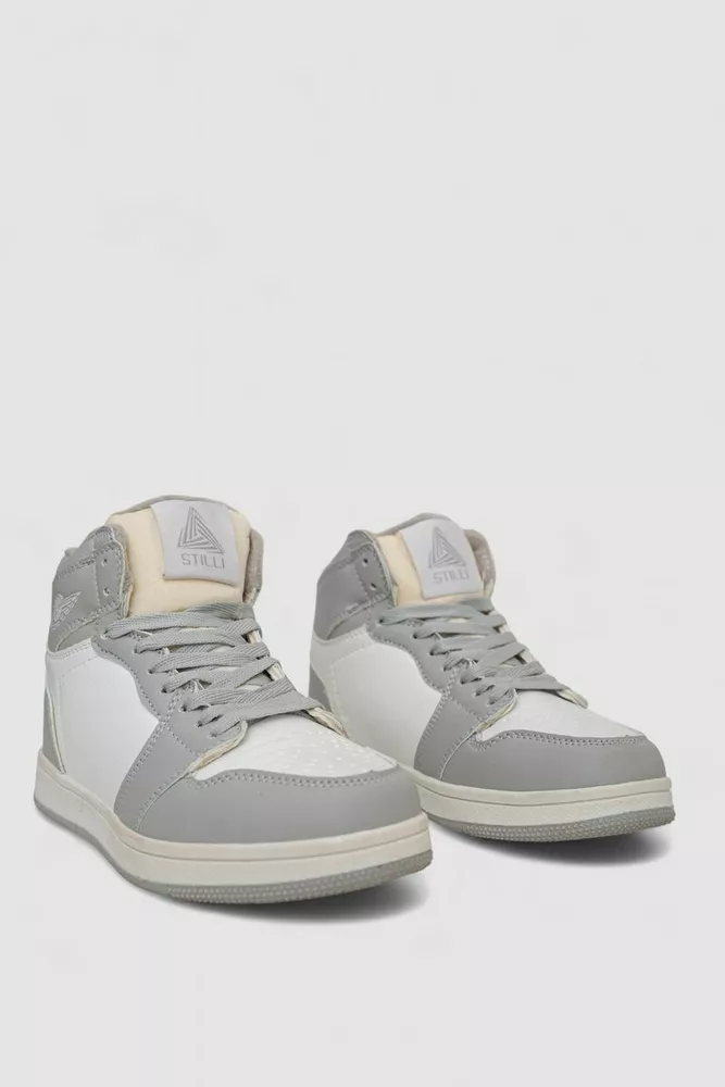 Купить Кроссовки женские зимние на меху, цвет бело-серый, 248RH1030 - Фото №3