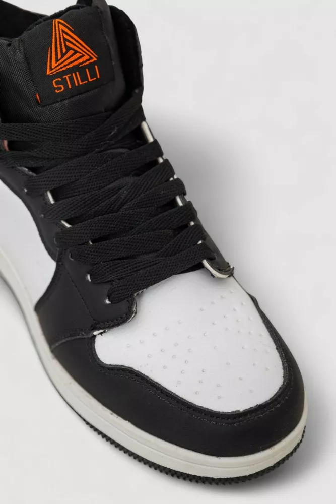 Купить Кроссовки мужские зимние на меху, цвет черно-оранжевый, 248RH1010-3 - Фото №2