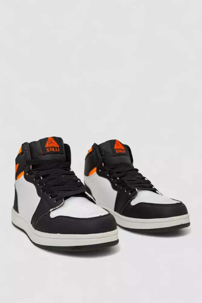 Купить Кроссовки мужские зимние на меху, цвет черно-оранжевый, 248RH1010-3 - Фото №3