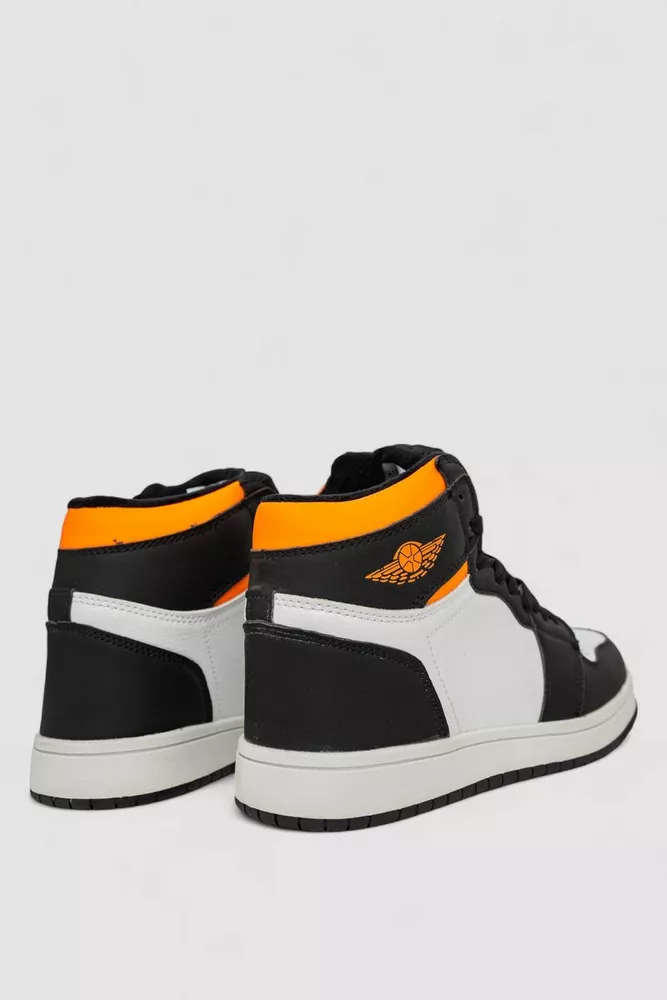 Купить Кроссовки мужские зимние на меху, цвет черно-оранжевый, 248RH1010-3 - Фото №4