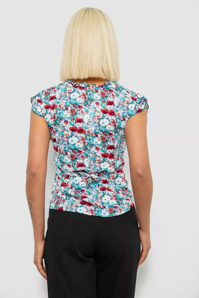 Купить Блуза c цветочным принтом, цвет молочно-коричневый, 230R262 - Фото №4