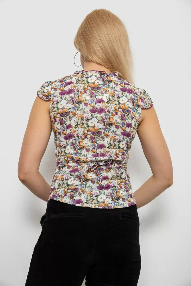 Купить Блуза c цветочным принтом, цвет фиолетовый, 230R262 - Фото №4