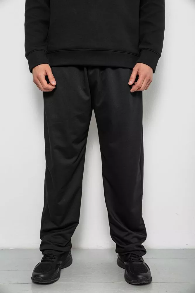 Купить Спортивные штаны мужские однотонные, цвет черный, 244R41272 - Фото №1