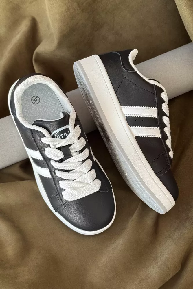 Купить Кеды женские, цвет черно-белый, 248RJH100-16 - Фото №3