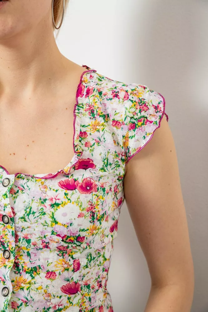 Купить Блуза c цветочным принтом, цвет молочно-красный, 230R262 - Фото №5