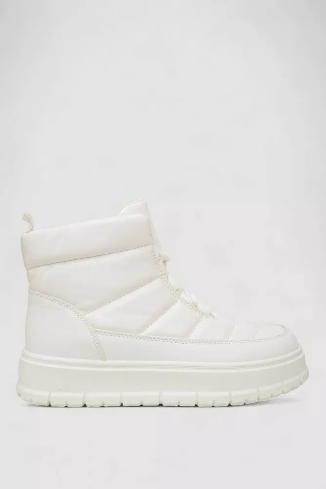 Купити Черевики жіночі зимові на хутрі, колір білий, 248RMB15 - Фото №1