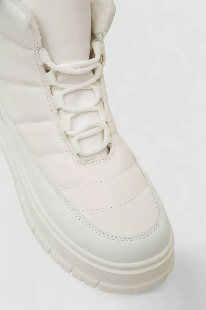Купити Черевики жіночі зимові на хутрі, колір білий, 248RMB15 - Фото №2