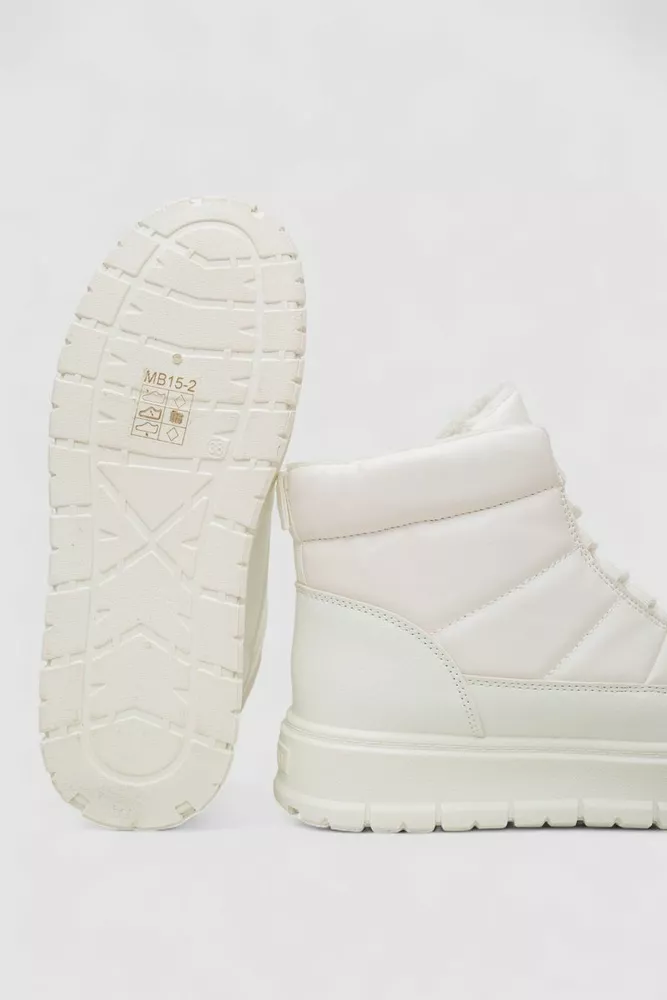 Купити Черевики жіночі зимові на хутрі, колір білий, 248RMB15 - Фото №5