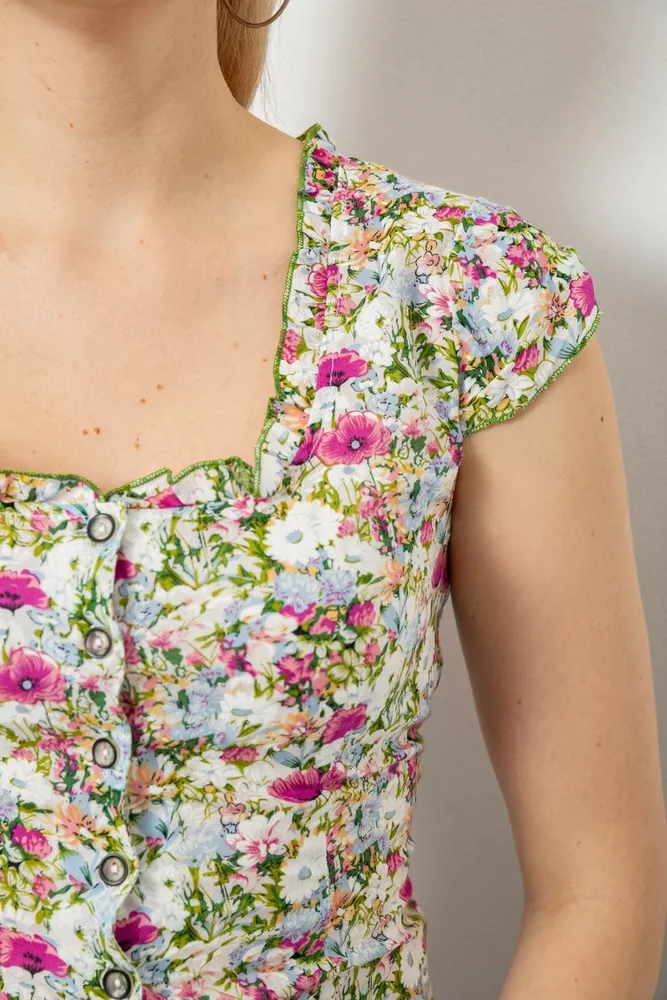 Купить Блуза c цветочным принтом, цвет фуксия, 230R262 - Фото №5