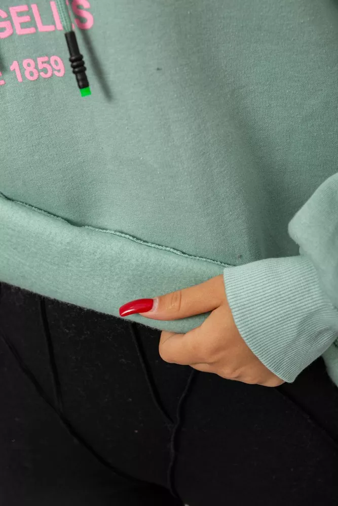 Купить Худи женский утепленный  -уценка, цвет оливковый, 244RK707-U-1 - Фото №7