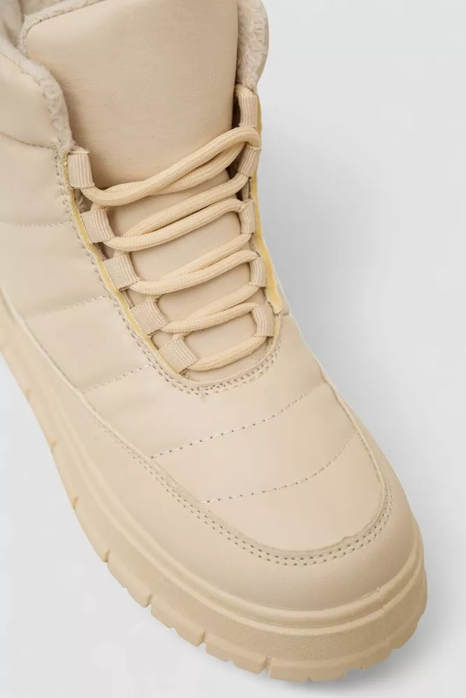 Купити Черевики жіночі зимові на хутрі, колір бежевий, 248RMB15 - Фото №2
