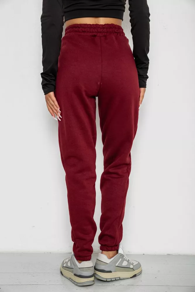 Купить Спортивные штаны женские на флисе  -уценка, цвет бордовый, 238R58671-U-27 - Фото №4