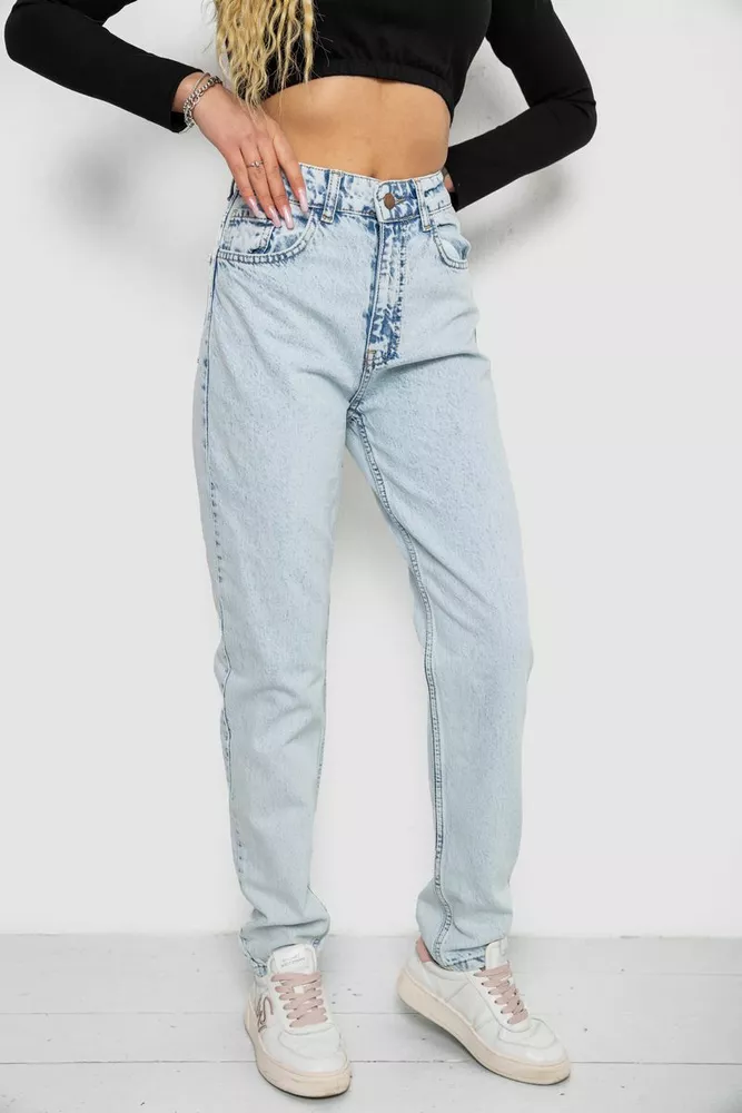 Купити Джинси жіночі MOM, колір блакитний, 244R1382 - Фото №3