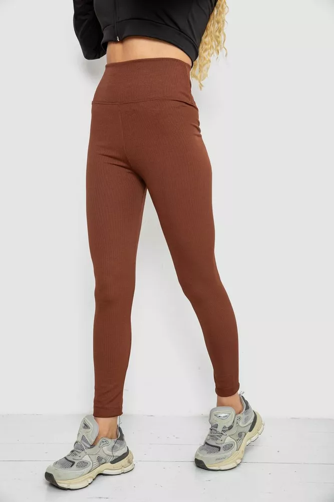 Купить Лосины в рубчик  -уценка, цвет коричневый, 221R607-U-2 - Фото №3