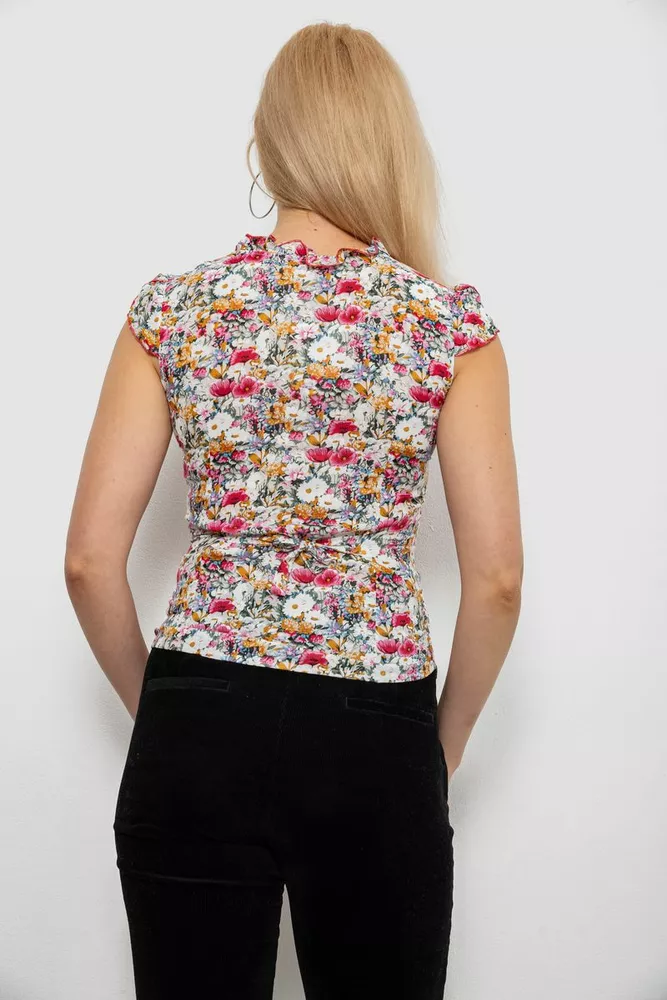 Купить Блуза c цветочным принтом, цвет красный, 230R262 - Фото №4