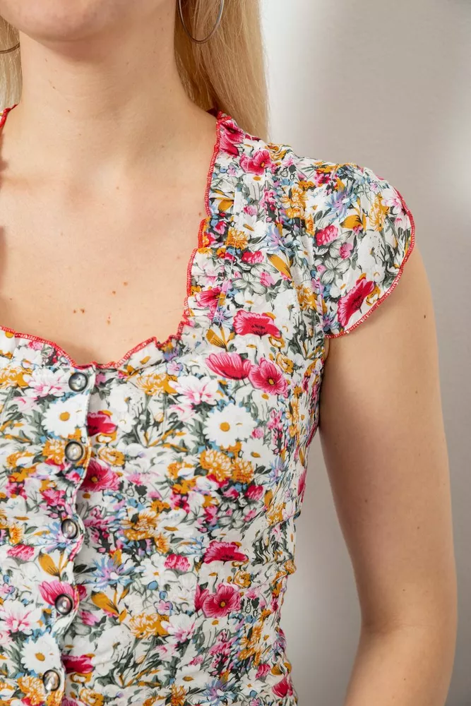 Купить Блуза c цветочным принтом, цвет красный, 230R262 - Фото №5