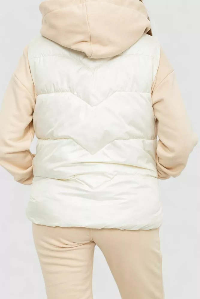 Купить Жилет женский  -уценка, цвет молочный, 244R7011-U-7 - Фото №4