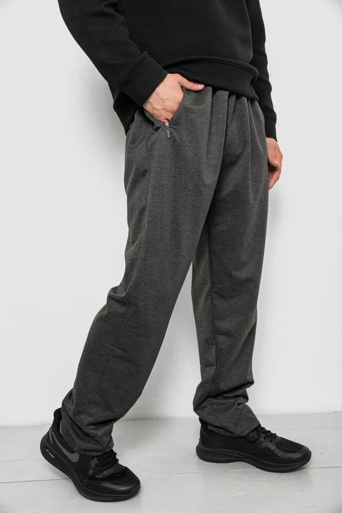 Купить Спортивные штаны мужские однотонные, цвет серый, 244R41272 - Фото №3