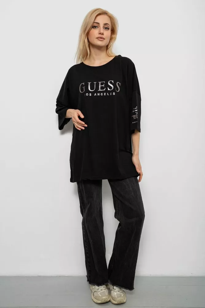 Купить Футболка женская с принтом, цвет черный, 244R3019 - Фото №2