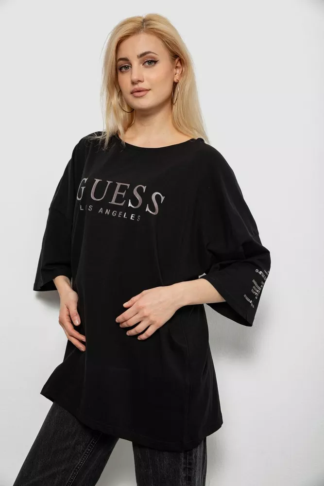 Купить Футболка женская с принтом, цвет черный, 244R3019 - Фото №3